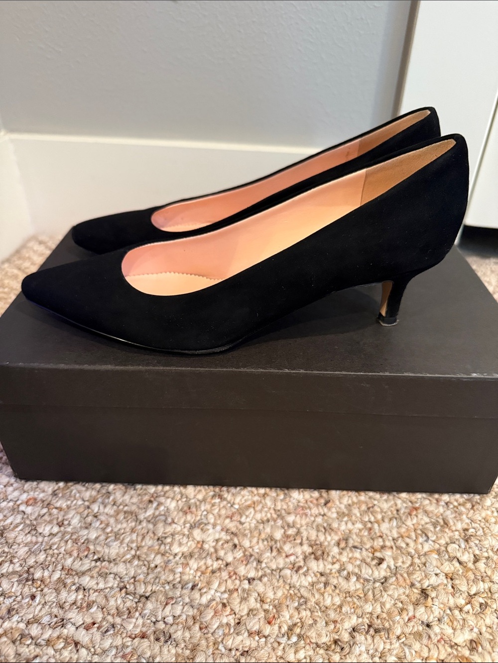 J. Crew Black Suede Pointed-Toe Pumps - Picture 2 of 6